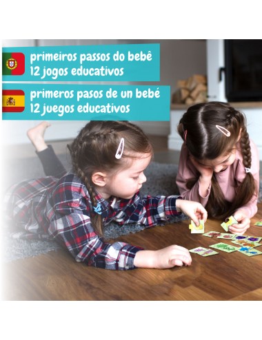 Jogo Primeiros Passos 12 em 1 - Baby Games - Cartões de Atividades  Flashcards Puzzle - Montessori