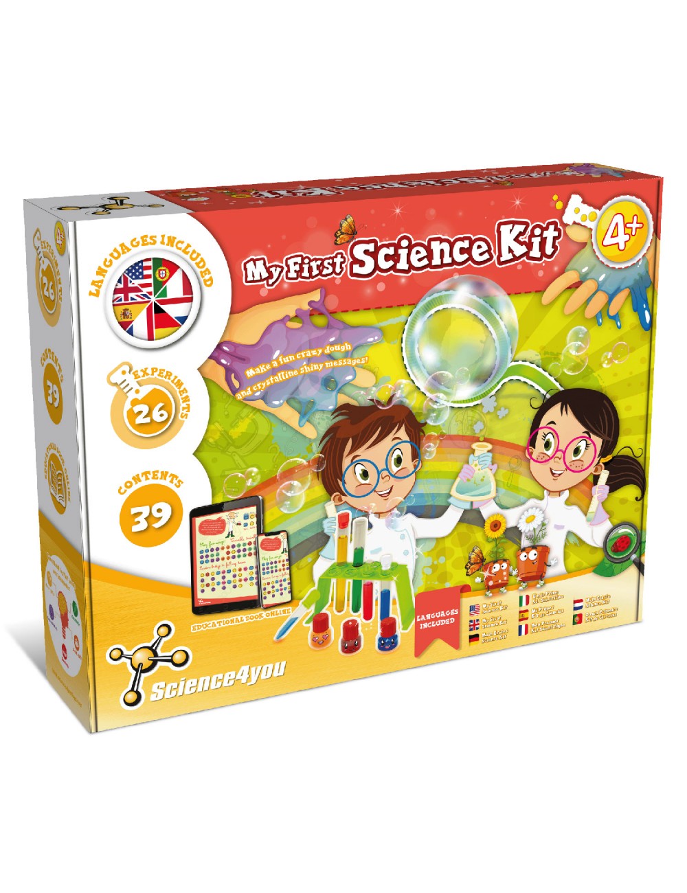 1º Kit de Ciências - Multi-Idioma  Brinquedos para Crianças com 4