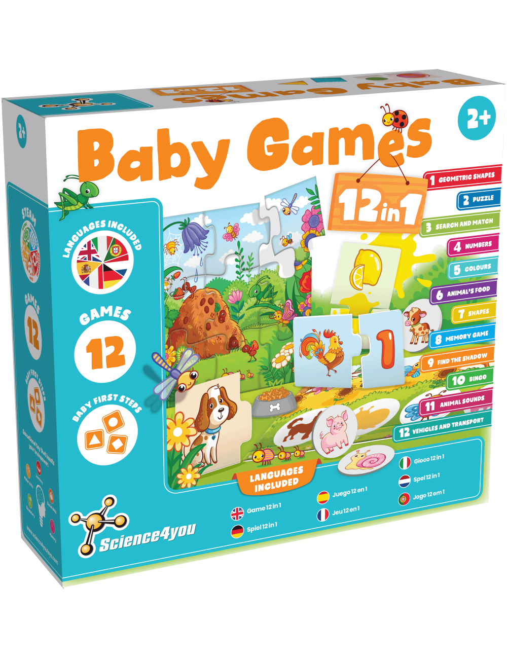 Jogo Primeiros Passos 12 em 1 - Baby Games - Cartões de Atividades  Flashcards Puzzle - Montessori