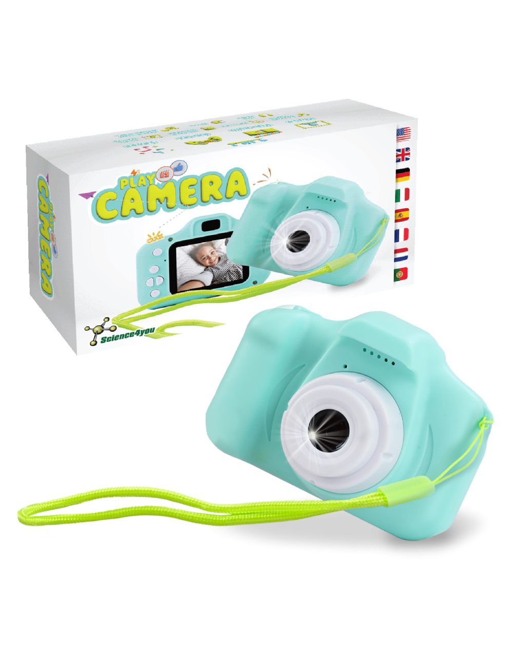 Máquina Fotográfica Infantil Mini Sd Vídeo Smart Shooting + Cartão