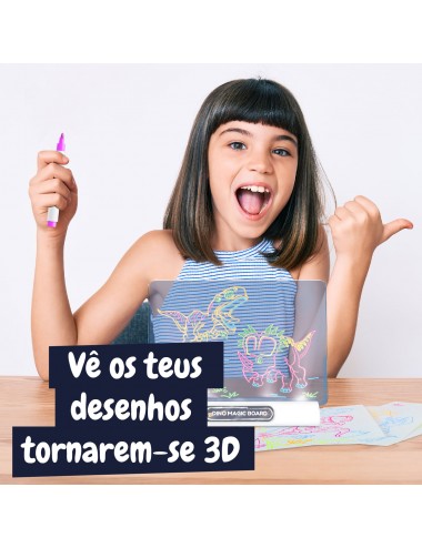 Quadro Mágico Desenhos 3D - Dinossauros