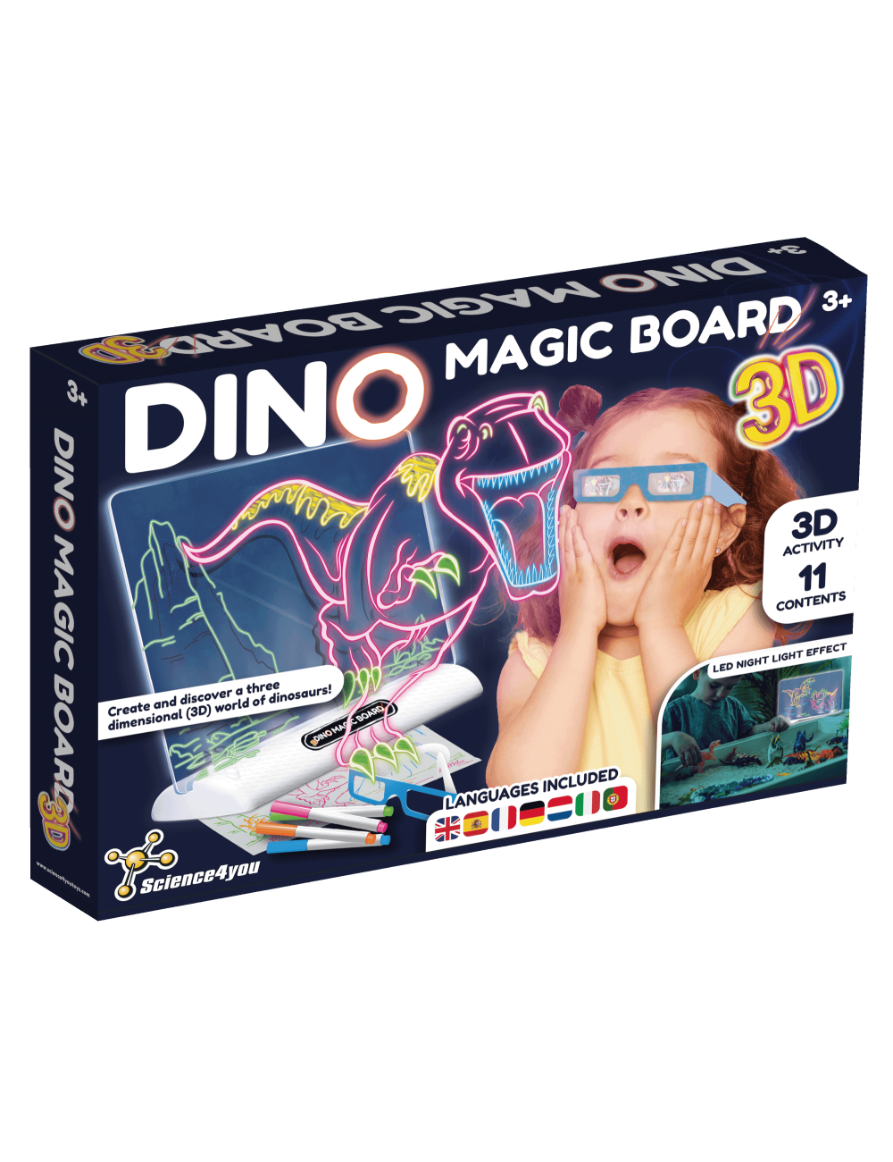 Quadro Mágico Desenhos 3D - Dinossauros, Brinquedos