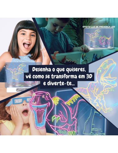 Quadro Mágico Desenhos 3D - Dinossauros